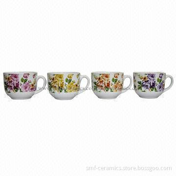16oz Ceramic Mugs with Decal Outside, FDA-/Prop65-certified